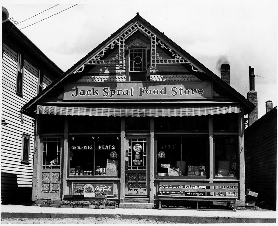 Shelby County, Iowa. Other buildings and businesses in Irwin.... (Image shows the front of 'Jack Spr . . . - NARA - 522320