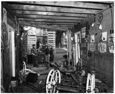 Shelby County, Iowa. Other buildings and businesses in Irwin.... The farm machinery shop...is doing . . . - NARA - 522358