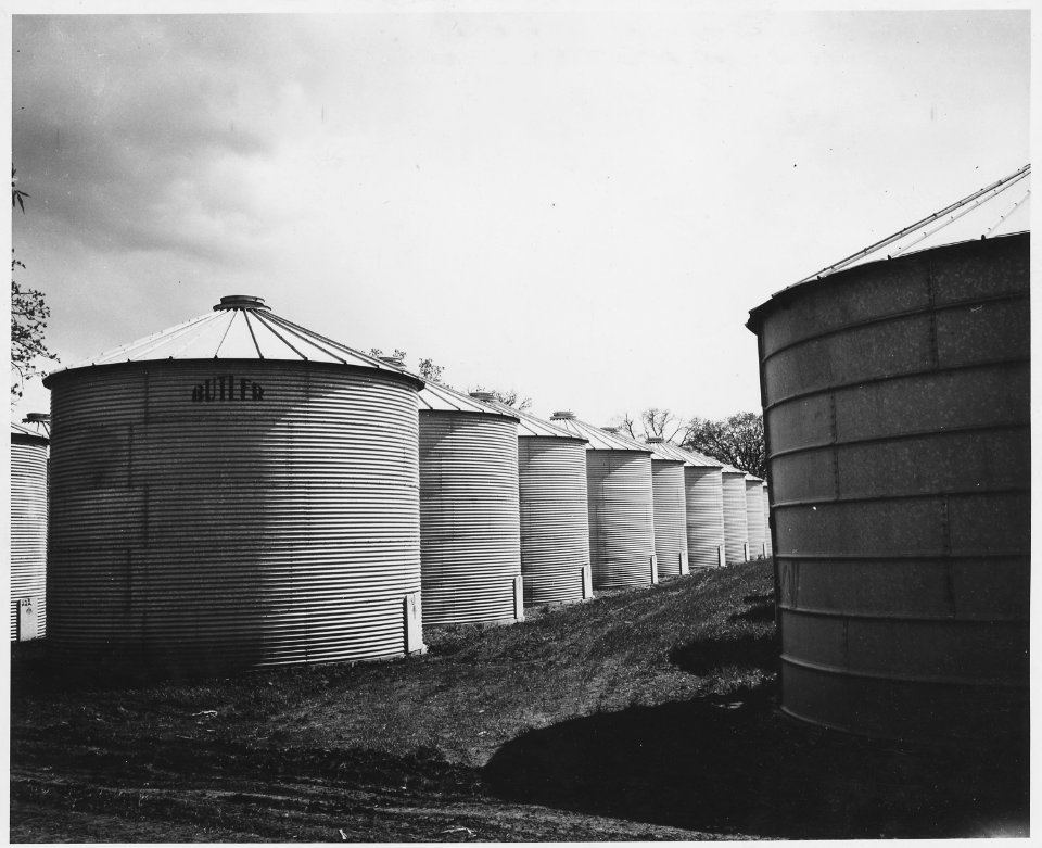 Shelby County, Iowa. These granaries are located near Irwin Village, and much of the corn which is n . . . - NARA - 522350