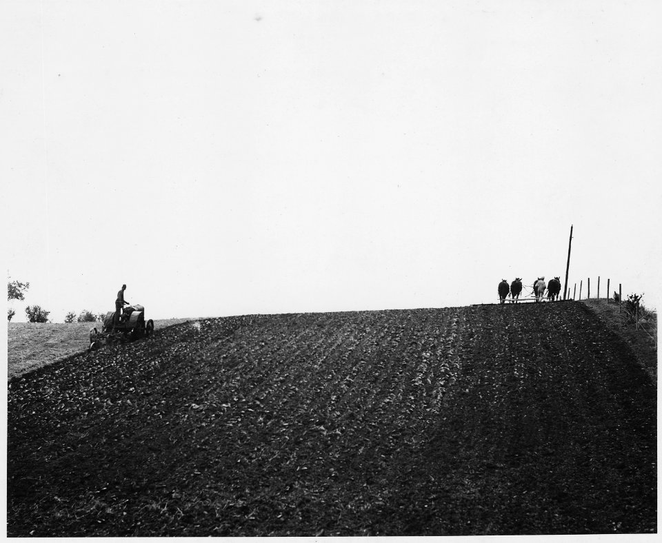 Shelby County, Iowa.... Detailed description, Shows Spring plowing going on. Usually a two-share mou . . . - NARA - 522440