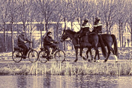 Mounted police cyclist bicycle