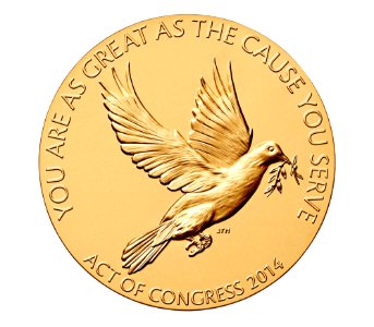 Shimon Peres Congressional Gold Medal (reverse)