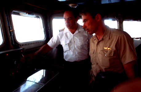 Ship's bridge of the HS Limnos (F-451)