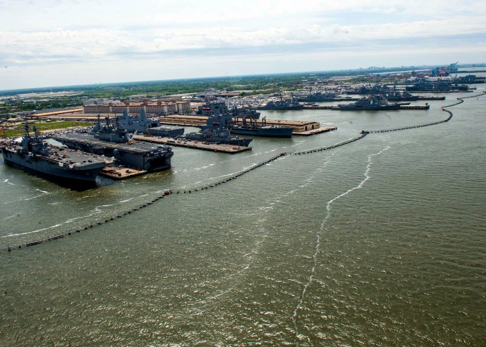 Ships are moored in Norfolk. (8692408575)