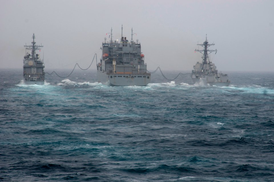 Ships conduct replenishment-at-sea. (8723717446)