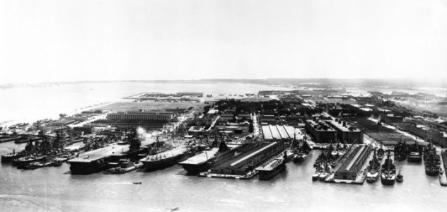 Ships of several nations at Norfolk Naval Station after the 1957 International Naval Review