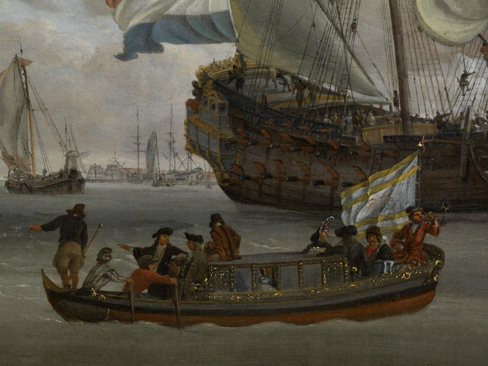 Ships on the River IJ in front of the Tollhouse near Amsterdam RMG F8704-004