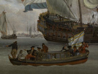 Ships on the River IJ in front of the Tollhouse near Amsterdam RMG F8704-004
