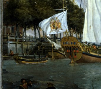 Ships on the River IJ in front of the Tollhouse near Amsterdam RMG F8707-013