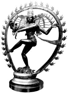 Shiva dancing on Tripura