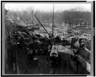 Shoo-fly tracks around Park Street station construction, circa 1897 LCCN92514843