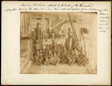 Showing 33 slaves captured by the boats of the 'Racoon' RMG E9086 photo