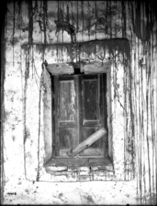Shuttered window at Mission San Juan Capistrano, California, ca.1905 (CHS-4408) photo
