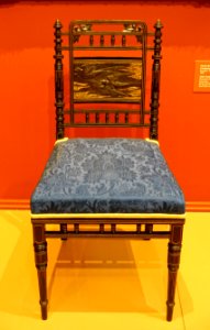 Side chair, Herter Brothers Decorating Company, c. 1880, ebonized cherry with carved and gilded decorations - Currier Museum of Art - Manchester, NH - DSC07599 photo
