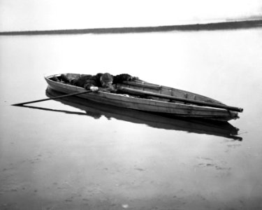 Side view of punt and ducks YORYM-S385