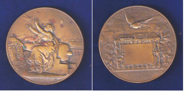 Siege of Paris 1870-1871, Pigeon Post Medal for French Military Communications