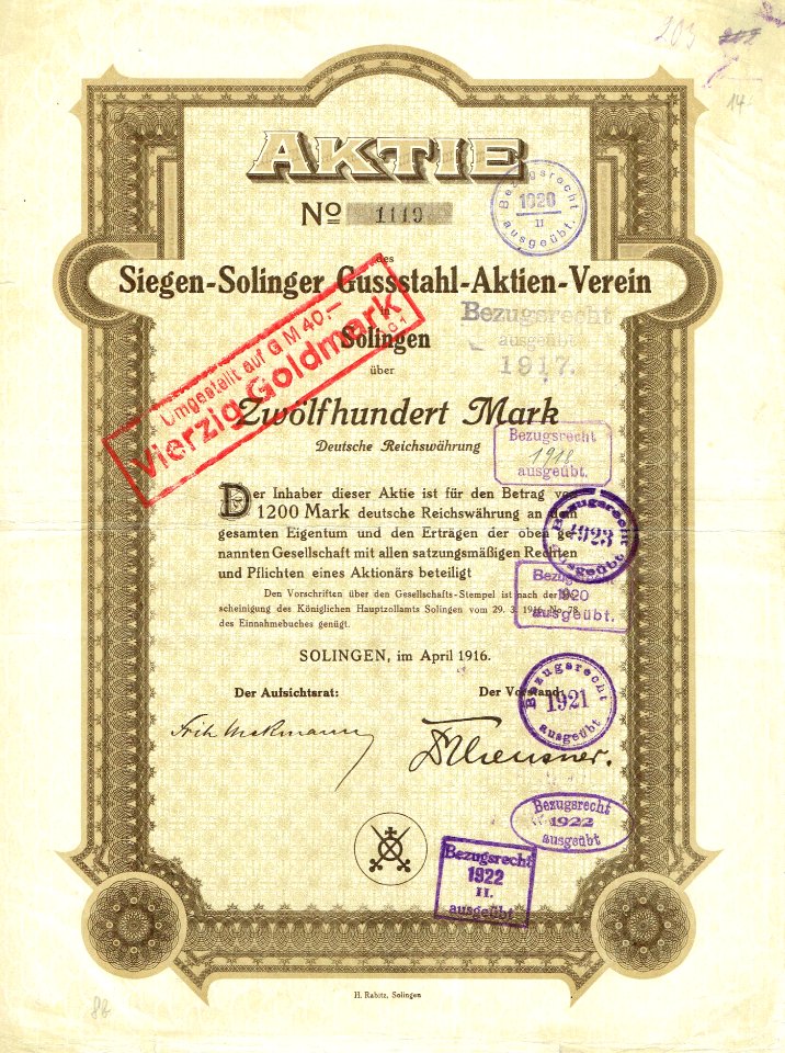 Siegen-Solinger Gussstahl-Aktien-Verein 1916