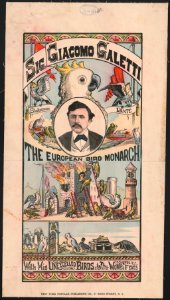Sig. Giacomo Galetti- the European bird monarch - with his unexcelled birds in their wonderful feats LCCN2018647607