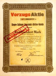 Siegen-Solinger Gussstahl-Aktien-Verein 1923