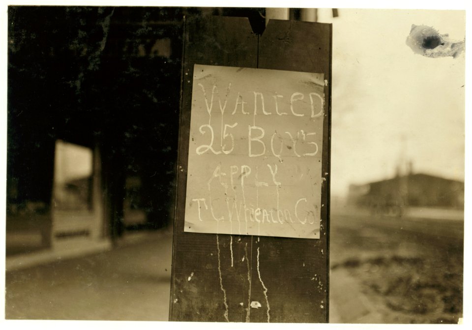 Sign on Company store, Wheaton Glass Works. LOC nclc.01269