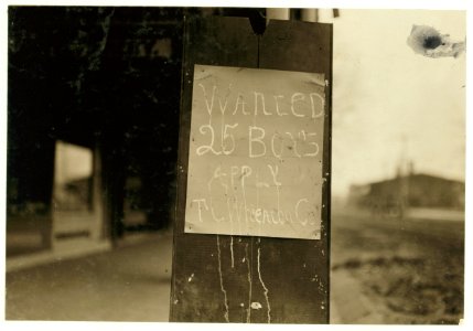 Sign on Company store, Wheaton Glass Works. LOC nclc.01269