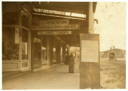 Sign on Company store, Wheaton Glass Works, Millville, N.J. LOC nclc.01268