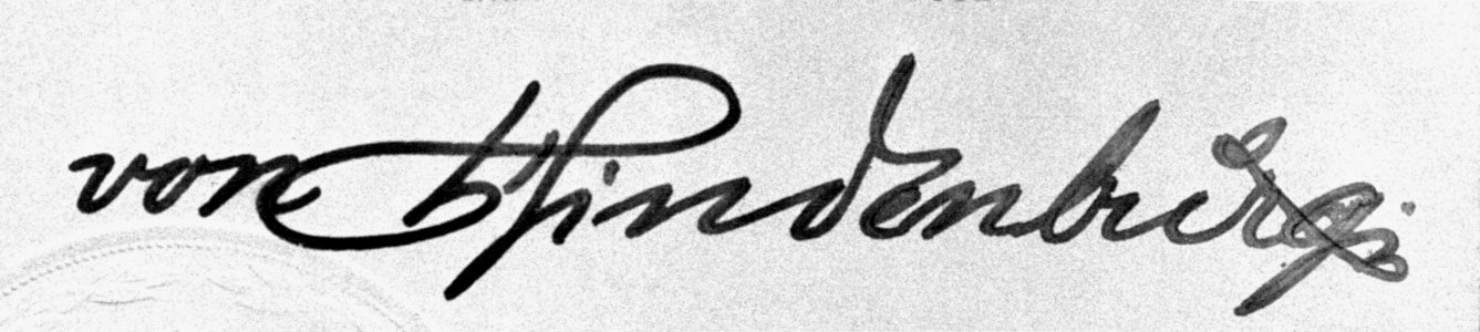 Signature Paul von Hindenburg