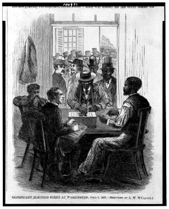 Significant election scene at Washington, June 3, 1867 - sketched by A.W. M'Callum. LCCN90715767