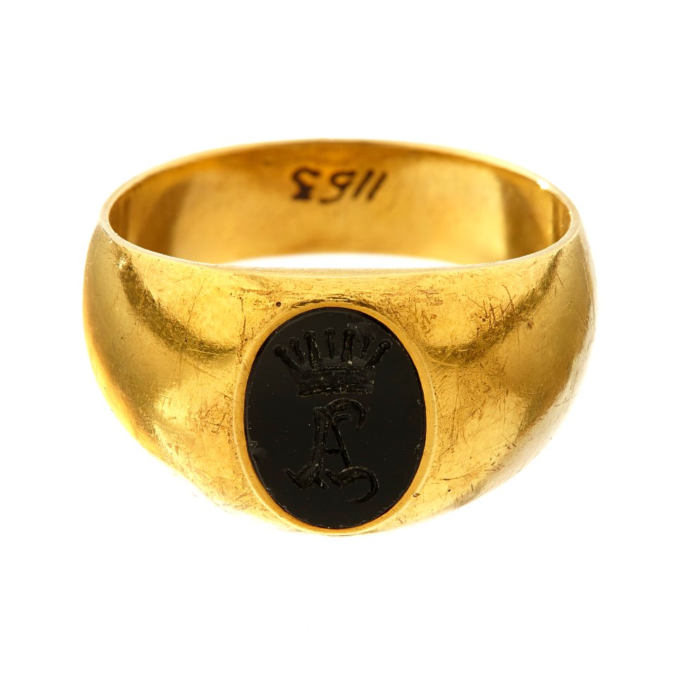 Signetring med onyx för prins August, från 1871 - Livrustkammaren - 97903