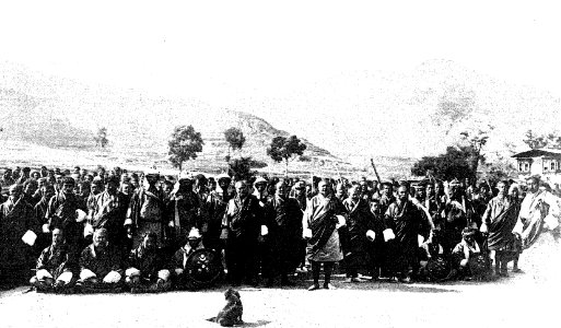 Sikhim and Bhutan - Group at Poonakha, 1908