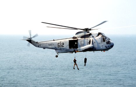 Sikorsky SH-3H Sea King of HS-17 in flight in 1990