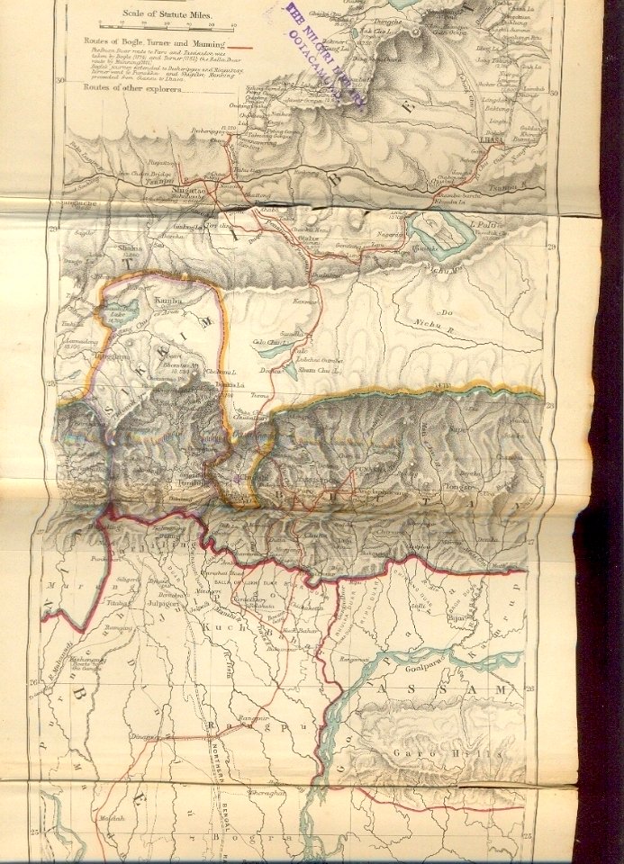 Sikkim in northeastern India, historical map
