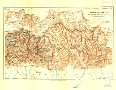 Sikhim and Bhutan - map photo