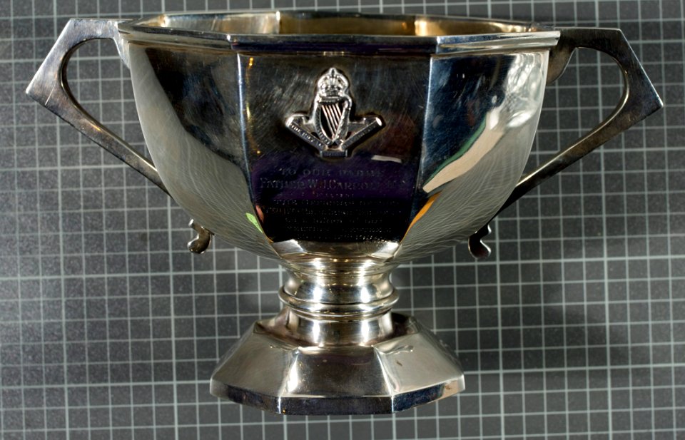 Silver Cup given to Father Joe Carroll by Officers of the 7th Battalion, Royal Irish Regiment