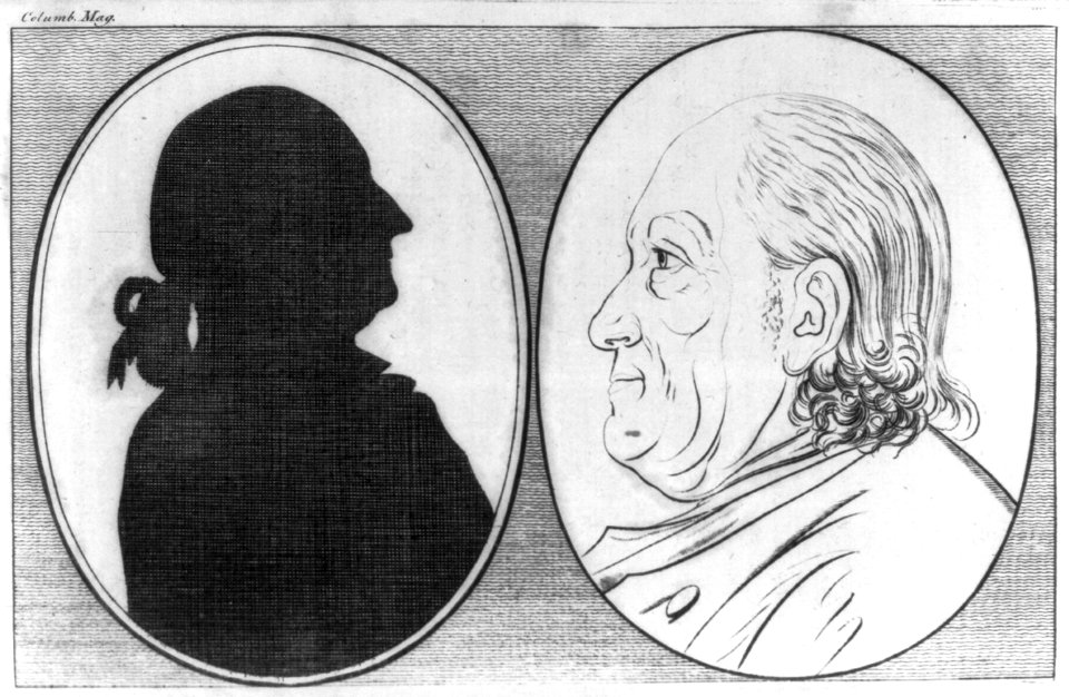 Silhouette of George Washington and bust portrait of Benjamin Franklin LCCN2004666699