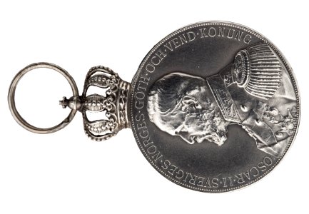 Silvermedalj med Oscar II, 1902 - Livrustkammaren - 100568 photo