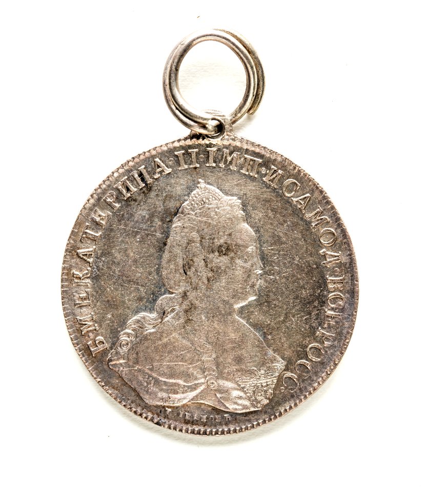 Silvermedalj, 1789. Åtsida, Katarina II av Ryssland - Skoklosters slott - 109308