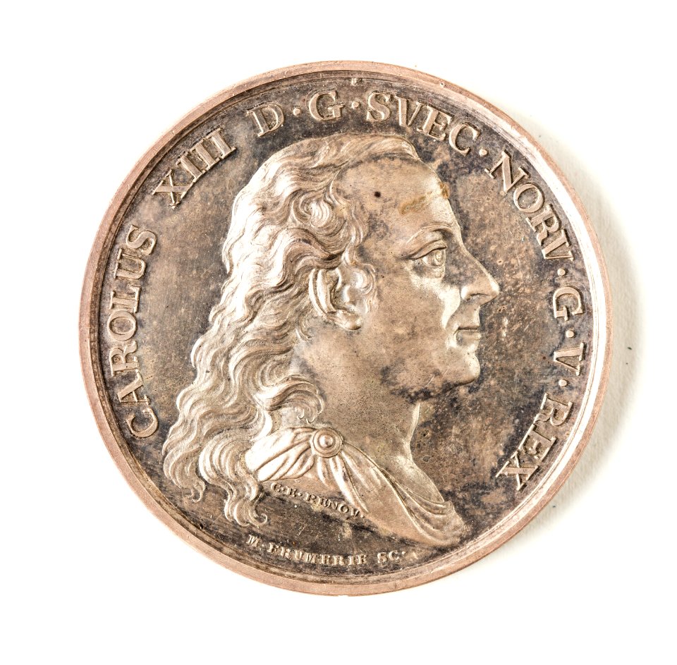 Silvermedalj, 1818. Åtsida, Karl XIII - Skoklosters slott - 109338