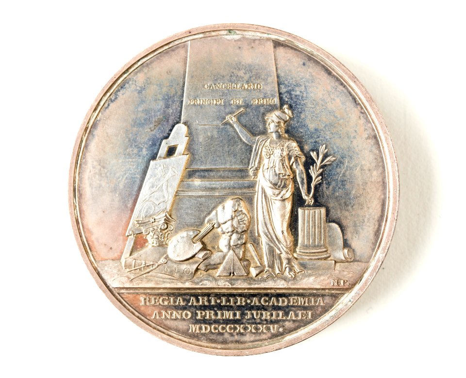 Silvermedalj,1835. Frånsida, Athena - Skoklosters slott - 109319