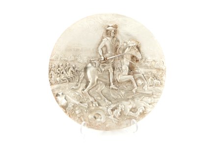 Silverrelief föreställande ryttare till häst, Karl XI vid slaget i Lund 1676 - Skoklosters slott - 92338 photo