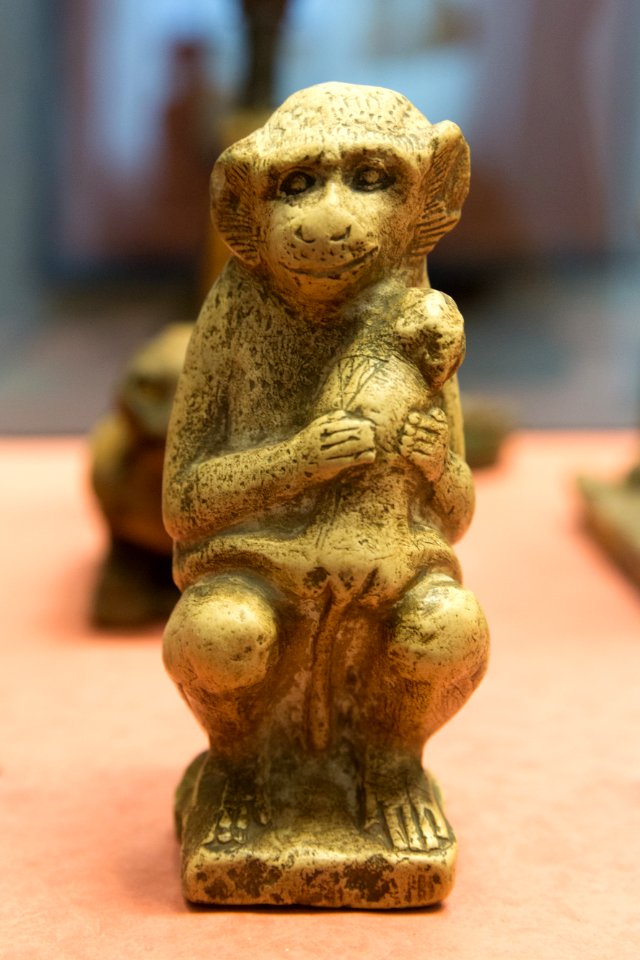 Singe cercopithèque et son petit - Louvre - N 4100