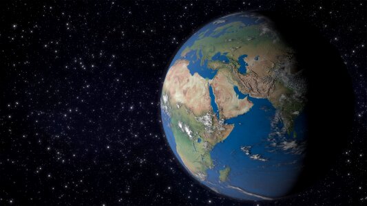 Space globe continents