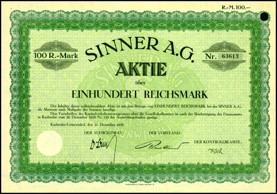 Sinner AG 1926 photo