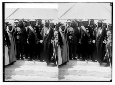 Sir Herbert Samuel's second visit to Transjordan, etc. Group; Sir Herb. Samuel, Emir Abdullah, Emir Shakir. LOC matpc.02307