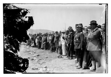 Sir Herbert Samuel, King Faisul (i.e., Faisal) reviewing troops at Amman LOC matpc.08282