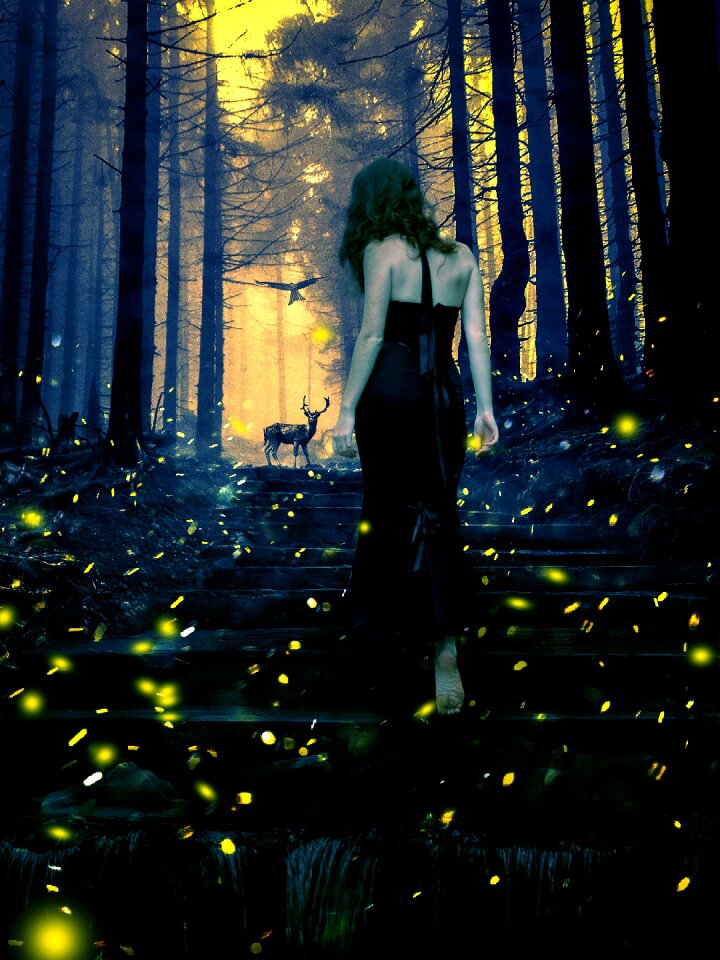 Woman evening fantasy