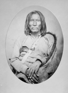 Sitting Bear (Satank, Set-angya), a Kiowa chief, half-length, seated, 1868 - 1874 - NARA - 518900