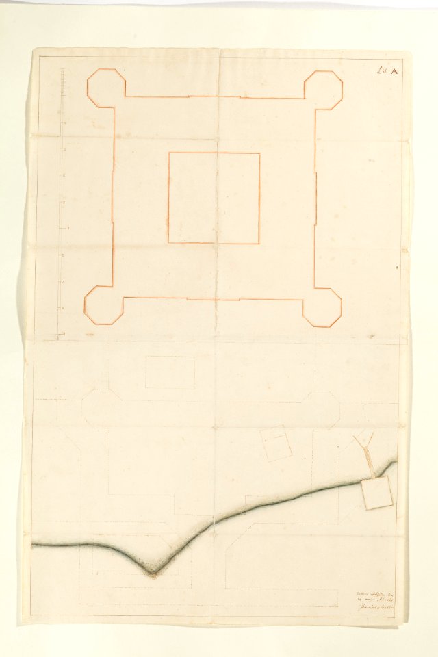 Situationsplan över Skoklosters slott, slottet och marken mot sjön - Skoklosters slott - 98129