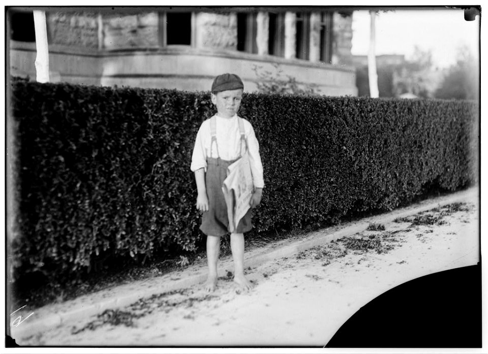 Six year old newsboy. Raymond Miller. Many of these here ranging from five to ten years old. LOC nclc.05526