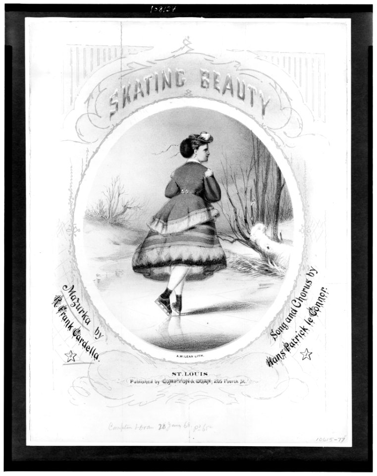 Skating beauty. Mazurka by R. Frank Cardella. Song and chorus by Hans Patrick le Connor - A. McLean lith. LCCN93508474